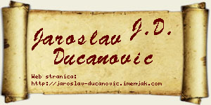 Jaroslav Ducanović vizit kartica